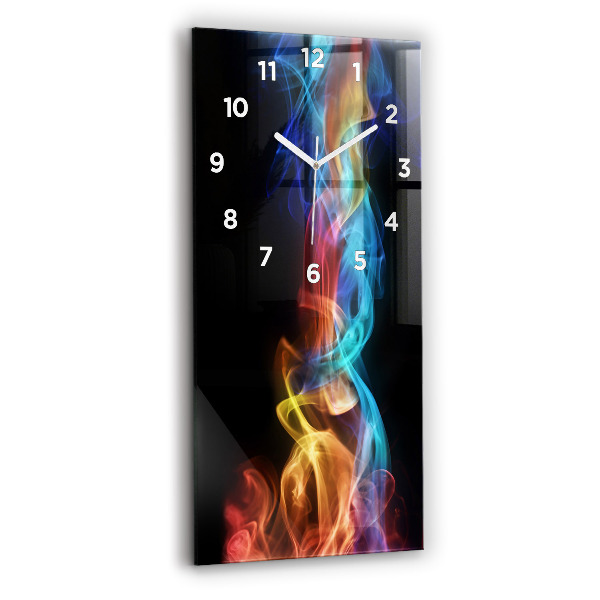Modern vertical wall clock Abstract colorful lines