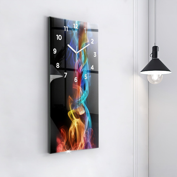 Modern vertical wall clock Abstract colorful lines