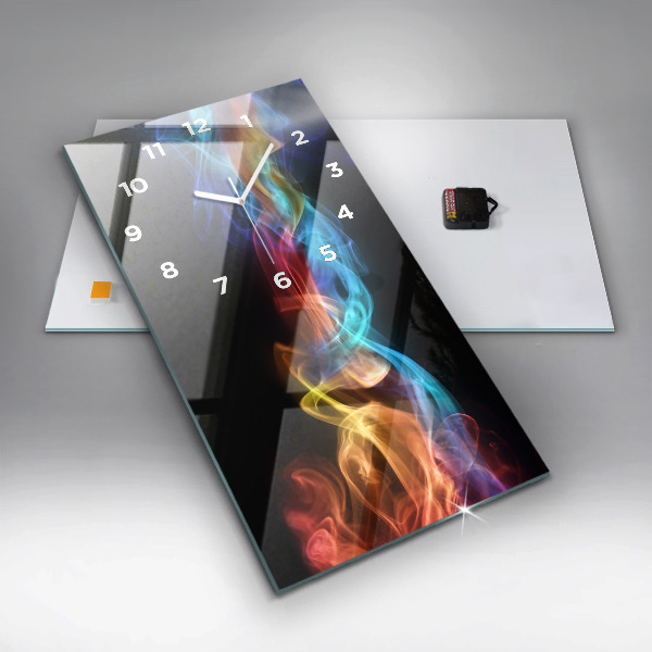 Modern vertical wall clock Abstract colorful lines