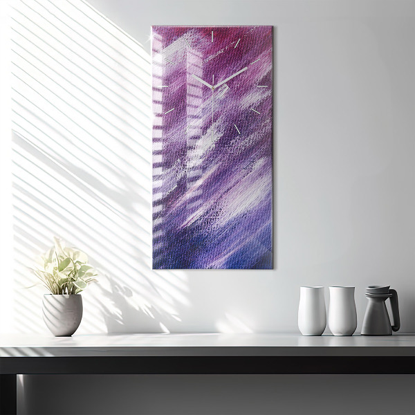 Modern vertical wall clock Acrylic paint texture