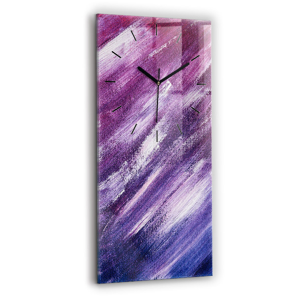 Modern vertical wall clock Acrylic paint texture