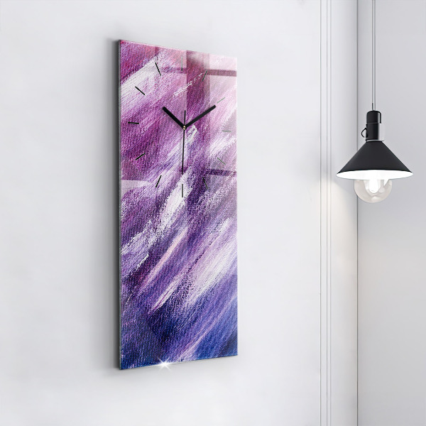 Modern vertical wall clock Acrylic paint texture