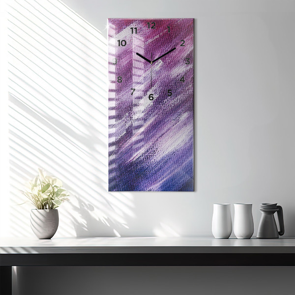 Modern vertical wall clock Acrylic paint texture