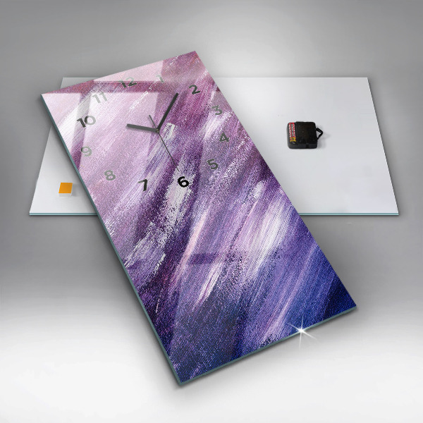 Modern vertical wall clock Acrylic paint texture