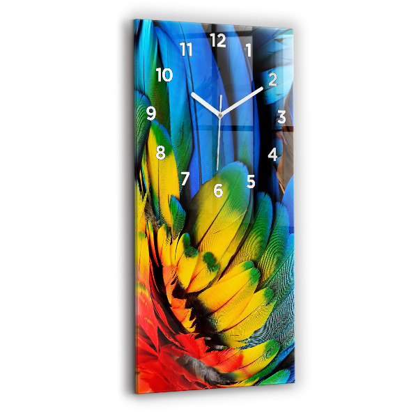 Modern vertical wall clock Colorful bird wings