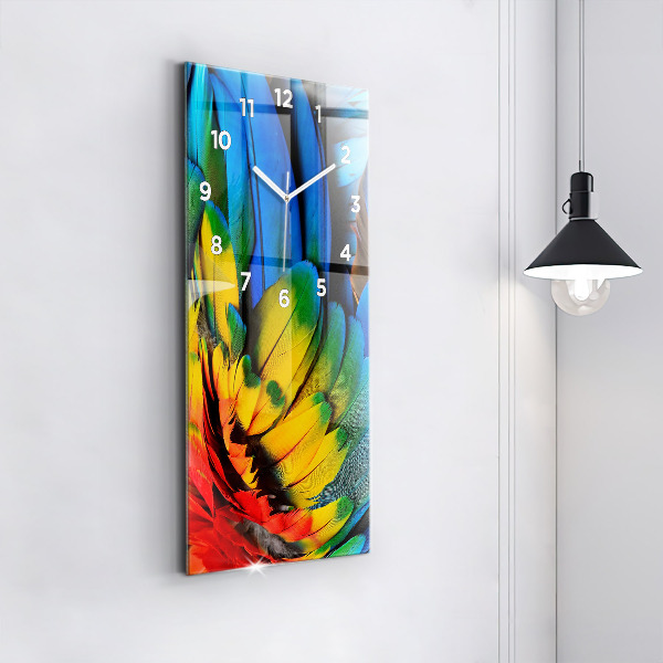 Modern vertical wall clock Colorful bird wings
