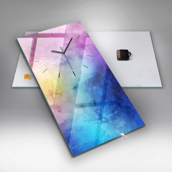 Modern vertical wall clock Colored Spots