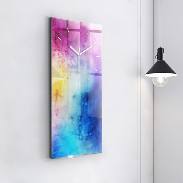 Modern vertical wall clock Colored Spots