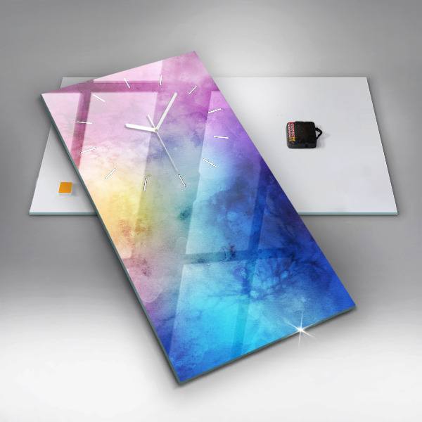 Modern vertical wall clock Colored Spots