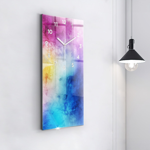 Modern vertical wall clock Colored Spots
