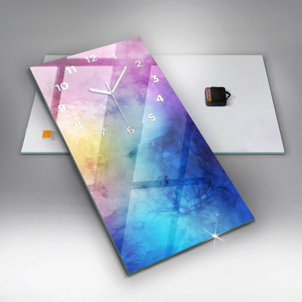 Modern vertical wall clock Colored Spots