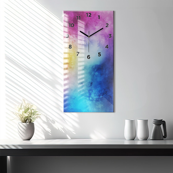 Modern vertical wall clock Colored Spots
