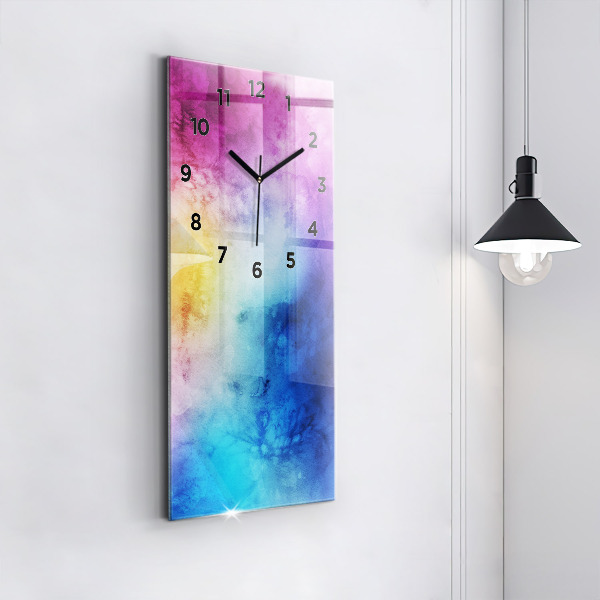 Modern vertical wall clock Colored Spots