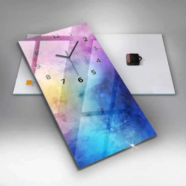 Modern vertical wall clock Colored Spots