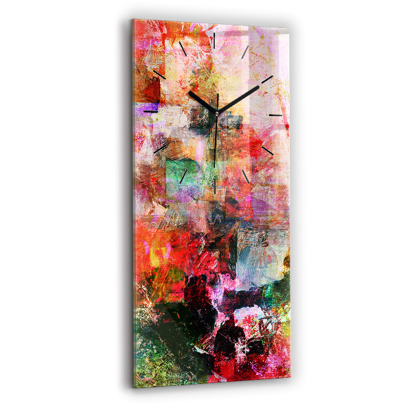 Modern vertical wall clock Abstract composition