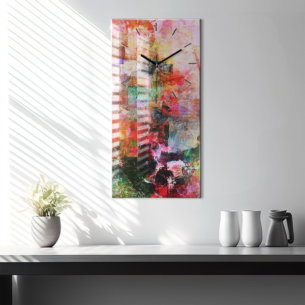 Modern vertical wall clock Abstract composition