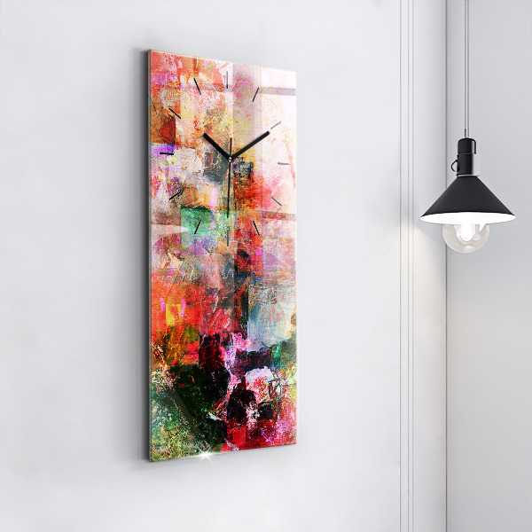 Modern vertical wall clock Abstract composition