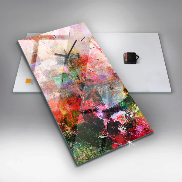 Modern vertical wall clock Abstract composition