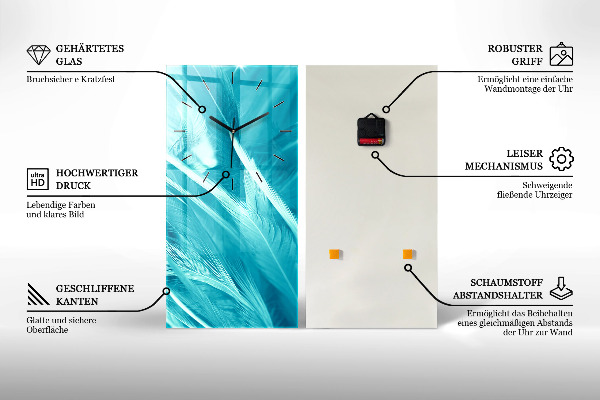 Modern vertical wall clock Abstract composition