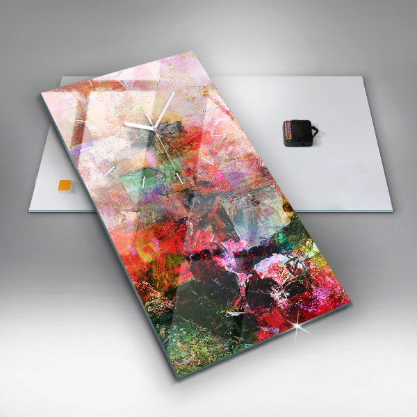 Modern vertical wall clock Abstract composition