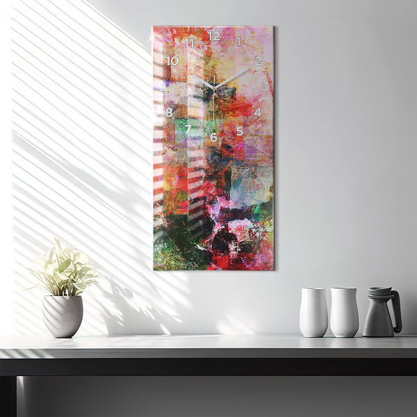 Modern vertical wall clock Abstract composition