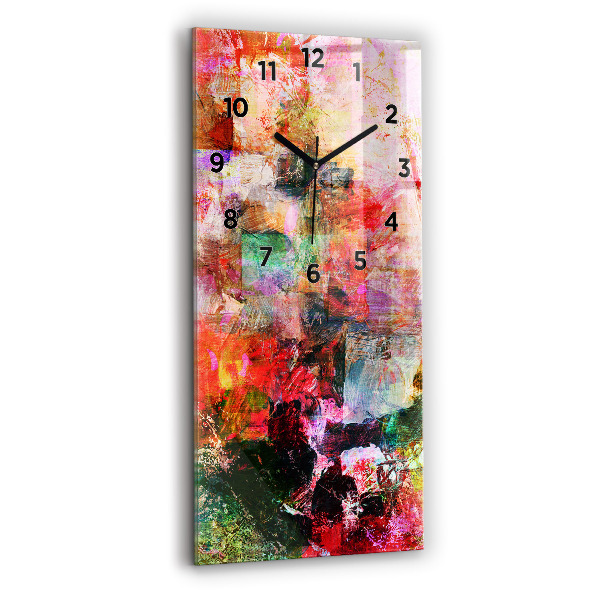 Modern vertical wall clock Abstract composition