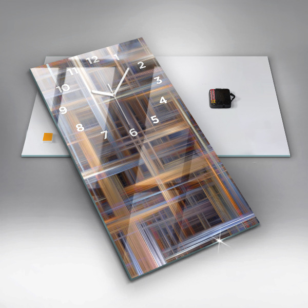 Modern vertical wall clock Abstract geometry