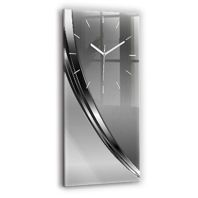 Modern vertical wall clock Silver lines