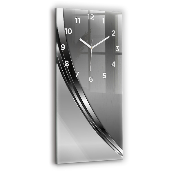 Modern vertical wall clock Silver lines