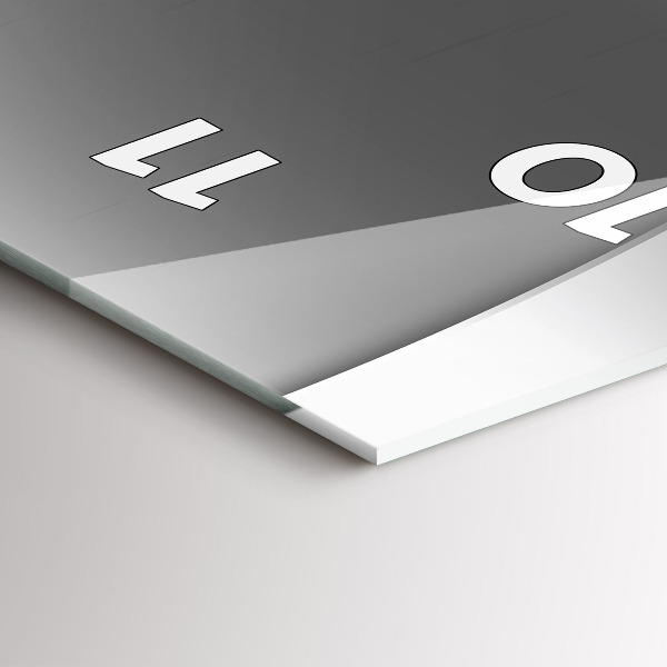 Modern vertical wall clock Silver lines