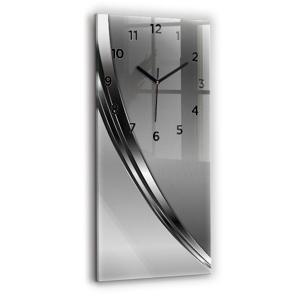 Modern vertical wall clock Silver lines