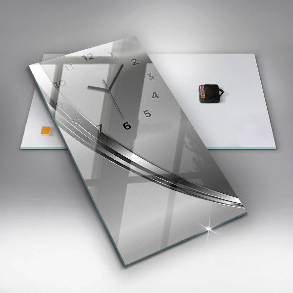 Modern vertical wall clock Silver lines