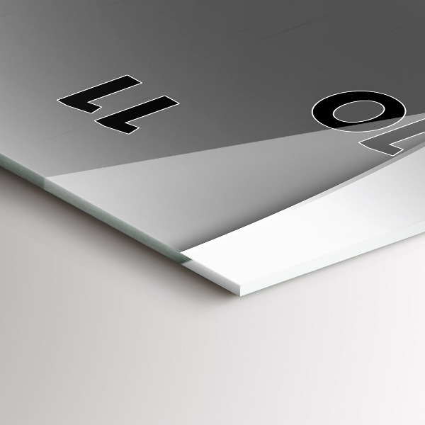 Modern vertical wall clock Silver lines