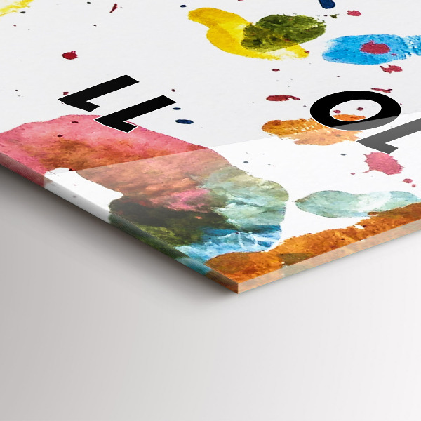 Modern vertical wall clock Children's handprints