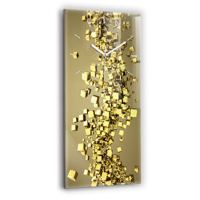 Modern vertical wall clock Golden squares