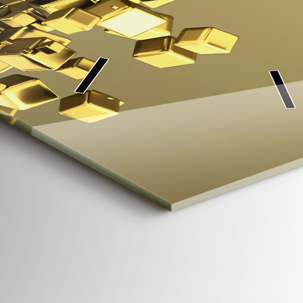 Modern vertical wall clock Golden squares