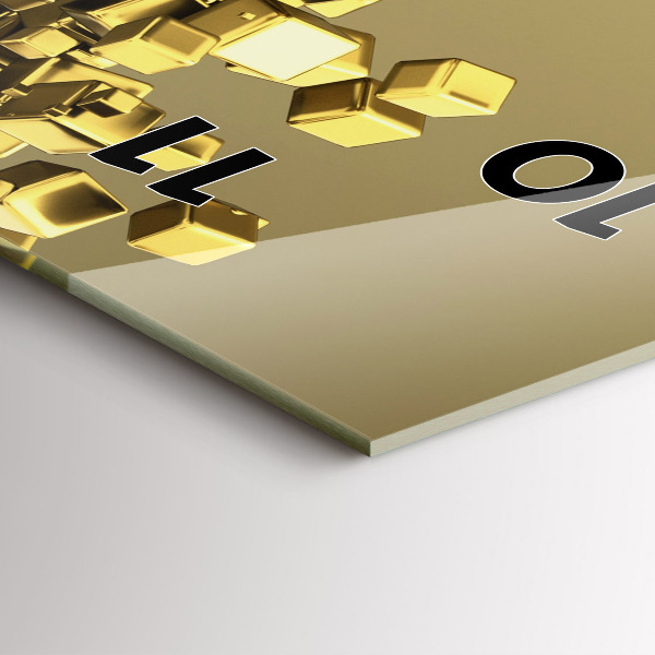 Modern vertical wall clock Golden squares