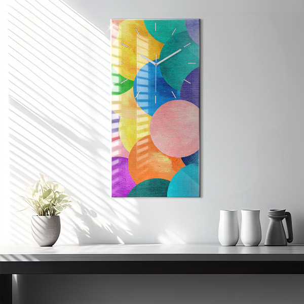 Modern vertical wall clock Abstract circles