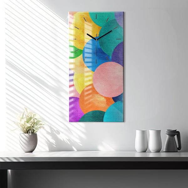 Modern vertical wall clock Abstract circles