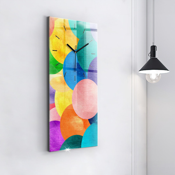 Modern vertical wall clock Abstract circles