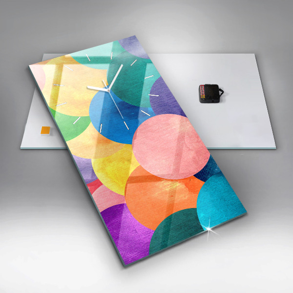 Modern vertical wall clock Abstract circles