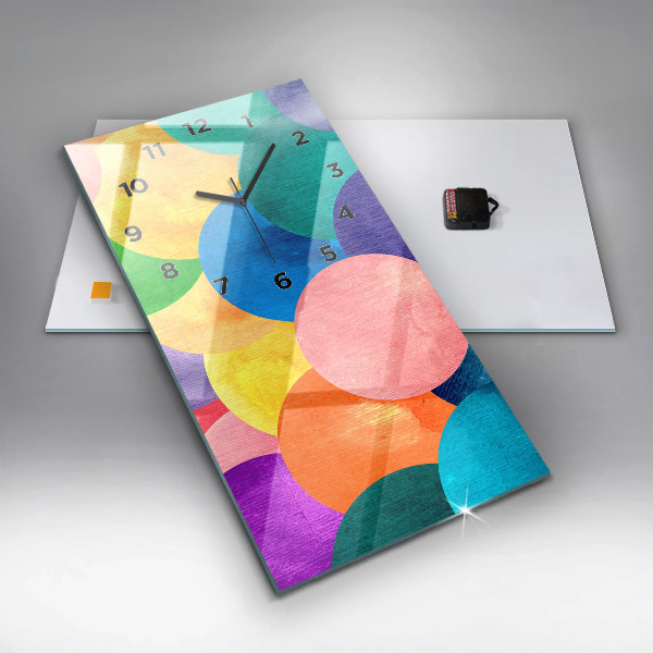 Modern vertical wall clock Abstract circles