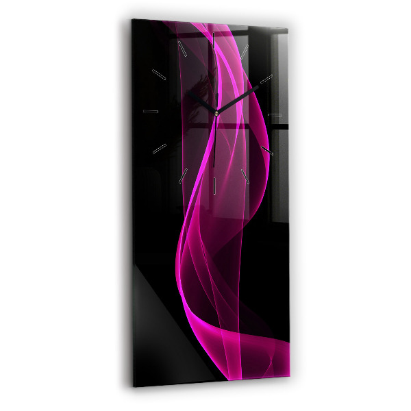Modern vertical wall clock Pink abstraction