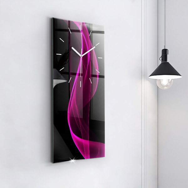 Modern vertical wall clock Pink abstraction