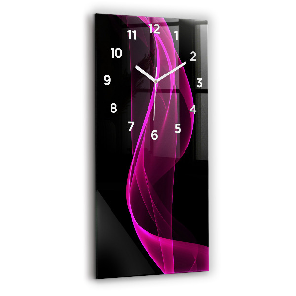 Modern vertical wall clock Pink abstraction