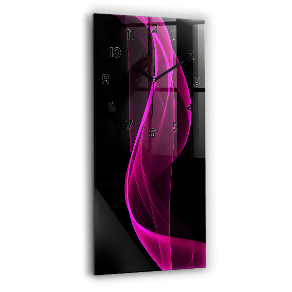 Modern vertical wall clock Pink abstraction