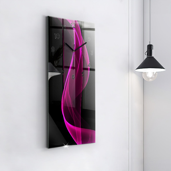 Modern vertical wall clock Pink abstraction