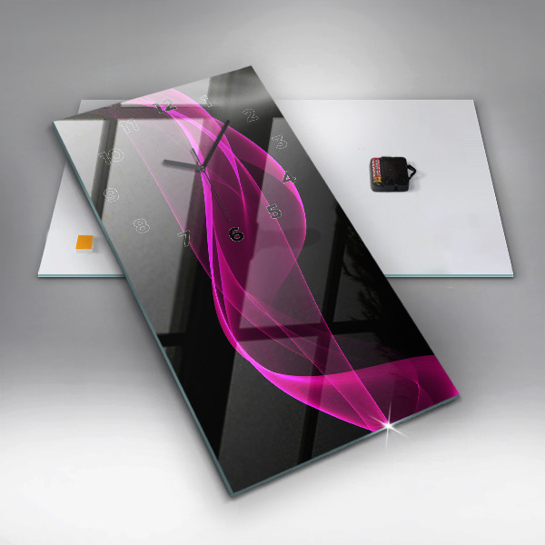 Modern vertical wall clock Pink abstraction