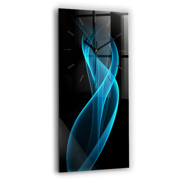 Modern vertical wall clock Blue abstraction