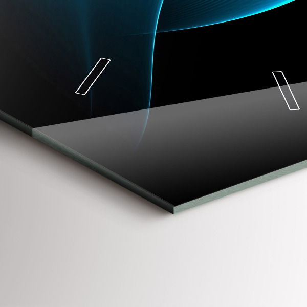 Modern vertical wall clock Blue abstraction